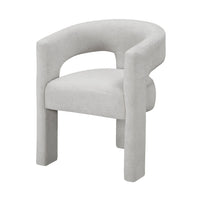 Mez Dining-Side Chair, Curved Design, Set of 2, Light Gray Boucle - BM355868