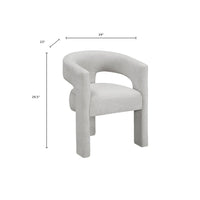 Mez Dining-Side Chair, Curved Design, Set of 2, Light Gray Boucle - BM355868
