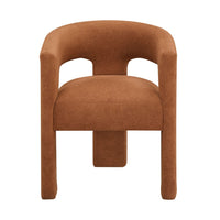 Mez Dining-Side Chair, Curved Design, Set of 2, Orange Boucle - BM355869