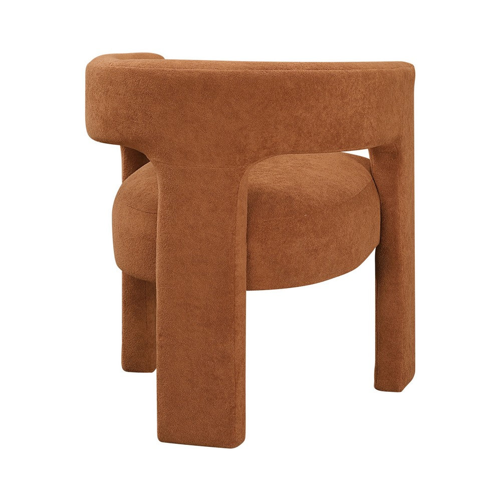 Mez Dining-Side Chair, Curved Design, Set of 2, Orange Boucle - BM355869
