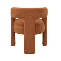 Mez Dining-Side Chair, Curved Design, Set of 2, Orange Boucle - BM355869