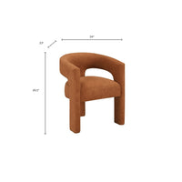 Mez Dining-Side Chair, Curved Design, Set of 2, Orange Boucle - BM355869