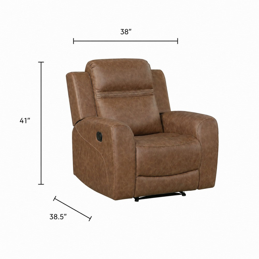 Berty Manual Reclining Chair, Wall Hugger Design, Brown Microfiber - BM355877