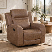 Berty Manual Reclining Chair, Wall Hugger Design, Brown Microfiber - BM355877