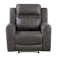 Berty Manual Reclining Chair, Wall Hugger Design, Charcoal Microfiber - BM355880