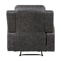 Berty Manual Reclining Chair, Wall Hugger Design, Charcoal Microfiber - BM355880