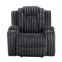 Phil Tab-Pull Recliner Chair with Cup Holders, Dark Gray Corduroy - BM355883