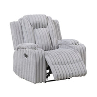 Phil Tab-Pull Recliner Chair with Cup Holders, Light Gray Corduroy - BM355886