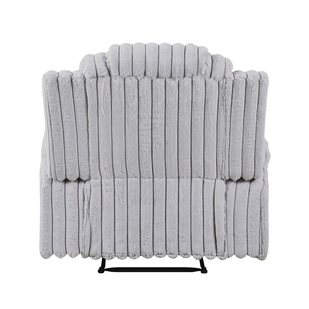 Phil Tab-Pull Recliner Chair with Cup Holders, Light Gray Corduroy - BM355886
