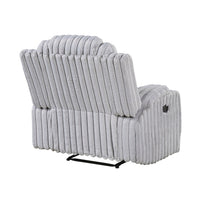 Phil Tab-Pull Recliner Chair with Cup Holders, Light Gray Corduroy - BM355886