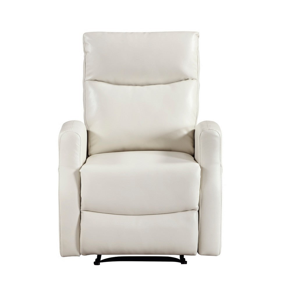 Henley Reclining Chair with Magazine Pocket, Beige Faux Leather - BM355889