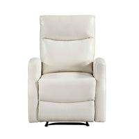 Henley Reclining Chair with Magazine Pocket, Beige Faux Leather - BM355889