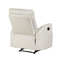 Henley Reclining Chair with Magazine Pocket, Beige Faux Leather - BM355889