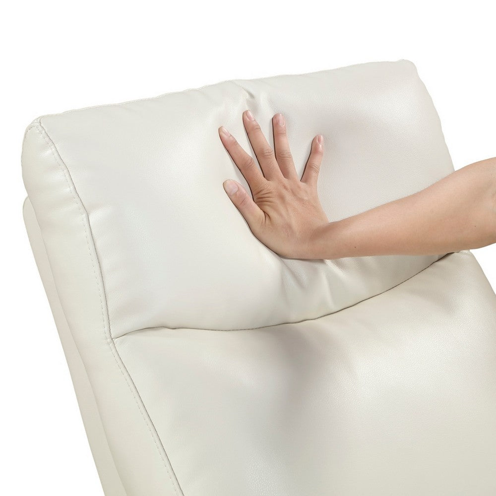 Henley Reclining Chair with Magazine Pocket, Beige Faux Leather - BM355889