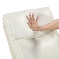 Henley Reclining Chair with Magazine Pocket, Beige Faux Leather - BM355889