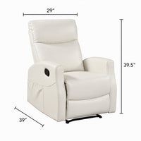Henley Reclining Chair with Magazine Pocket, Beige Faux Leather - BM355889