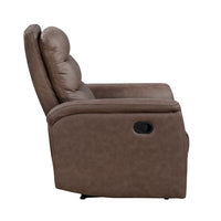 Meloni Reclining Chair with Pull-Hand Mechanism, Brown Microfiber - BM355898