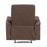 Meloni Reclining Chair with Pull-Hand Mechanism, Brown Microfiber - BM355898