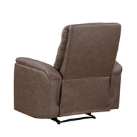 Meloni Reclining Chair with Pull-Hand Mechanism, Brown Microfiber - BM355898