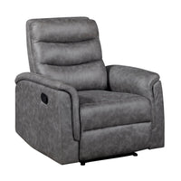 Meloni Reclining Chair with Pull-Hand Mechanism, Gray Microfiber - BM355901
