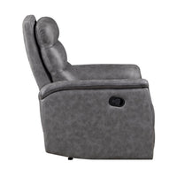Meloni Reclining Chair with Pull-Hand Mechanism, Gray Microfiber - BM355901