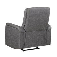 Meloni Reclining Chair with Pull-Hand Mechanism, Gray Microfiber - BM355901