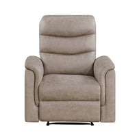 Meloni Reclining Chair with Pull-Hand Mechanism, Taupe Microfiber - BM355904