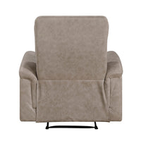 Meloni Reclining Chair with Pull-Hand Mechanism, Taupe Microfiber - BM355904