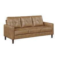 Xyna Modern Sofa with Faux Wood Feet Design, Brown Textured Fabric - BM355924