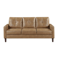Xyna Modern Sofa with Faux Wood Feet Design, Brown Textured Fabric - BM355924