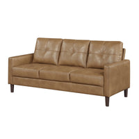 Xyna Modern Sofa with Faux Wood Feet Design, Brown Textured Fabric - BM355924