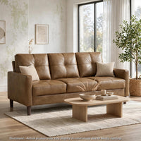 Xyna Modern Sofa with Faux Wood Feet Design, Brown Textured Fabric - BM355924