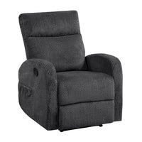 May Wall Hugger Reclining Chair, Storage Pocket, Dark Gray Microfiber - BM355926
