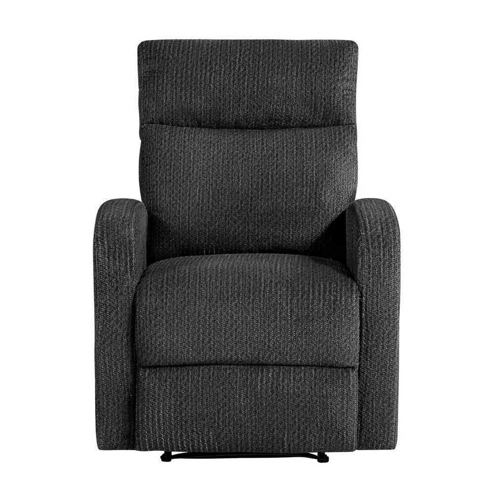 May Wall Hugger Reclining Chair, Storage Pocket, Dark Gray Microfiber - BM355926