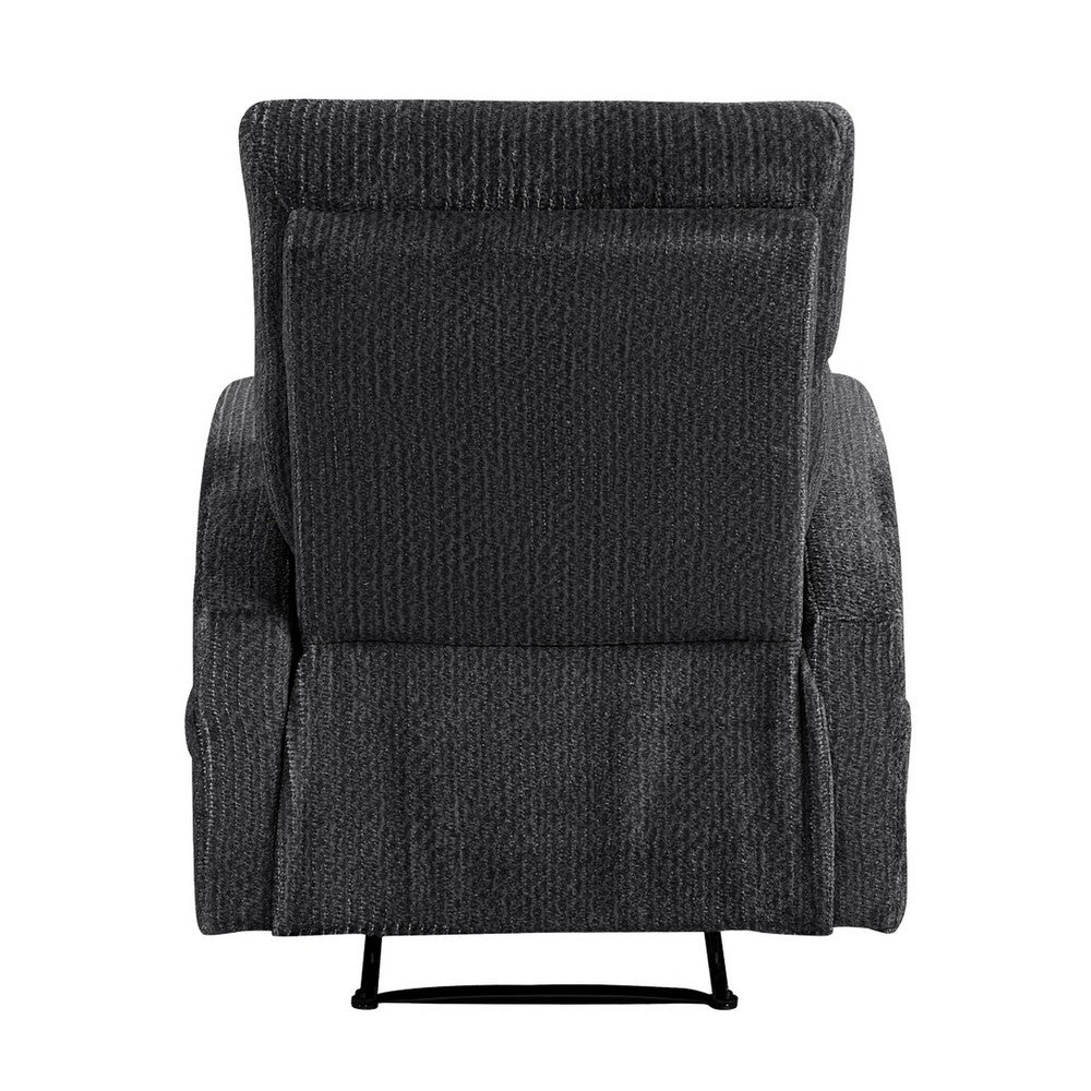 May Wall Hugger Reclining Chair, Storage Pocket, Dark Gray Microfiber - BM355926