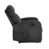 May Wall Hugger Reclining Chair, Storage Pocket, Dark Gray Microfiber - BM355926