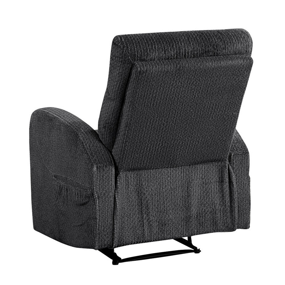 May Wall Hugger Reclining Chair, Storage Pocket, Dark Gray Microfiber - BM355926