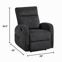 May Wall Hugger Reclining Chair, Storage Pocket, Dark Gray Microfiber - BM355926