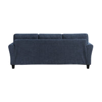 Elon 3-Seater Sofa with Black Feet, Rolled Arms, Blue Chenille, 81 Inch - BM355930