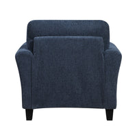 Elon Club Chair with Black Feet, Rolled Arms Design, Blue Chenille - BM355931