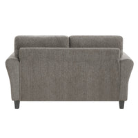 Elon Loveseat with Black Feet, Rolled Arms, Brown Chenille, 58 Inch - BM355932