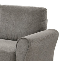 Elon Loveseat with Black Feet, Rolled Arms, Brown Chenille, 58 Inch - BM355932