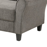 Elon Loveseat with Black Feet, Rolled Arms, Brown Chenille, 58 Inch - BM355932
