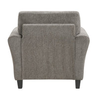 Elon Club Chair with Black Feet, Rolled Arms Design, Brown Chenille - BM355933
