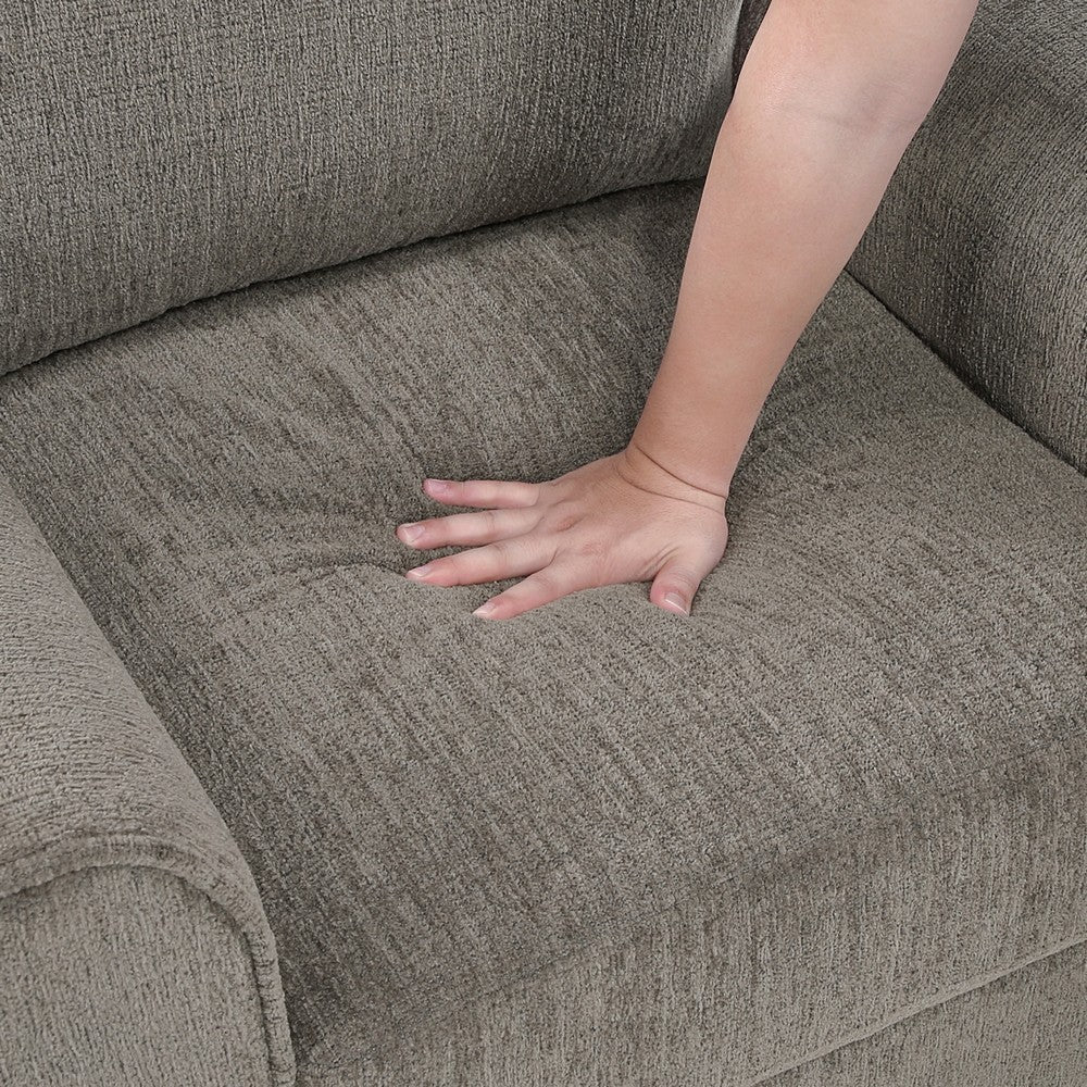 Elon Club Chair with Black Feet, Rolled Arms Design, Brown Chenille - BM355933