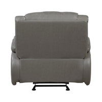 Licot Manual Glider Reclining Chair, Foam Fill  Gray Top Grain Leather - BM355938