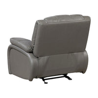 Licot Manual Glider Reclining Chair, Foam Fill  Gray Top Grain Leather - BM355938