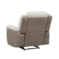 Feo Manual Reclining Chair, Foam Fill Beige Chenille and Taupe Microfiber - BM355939