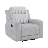 Lupe Manual Reclining Chair, Track Arms, Gray Corduroy and Microfiber - BM355940