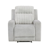 Lupe Manual Reclining Chair, Track Arms, Gray Corduroy and Microfiber - BM355940